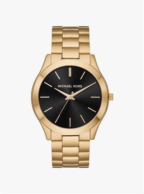 michael kors oversized slim runway gold-tone watch|Michael Kors Watch 250300.